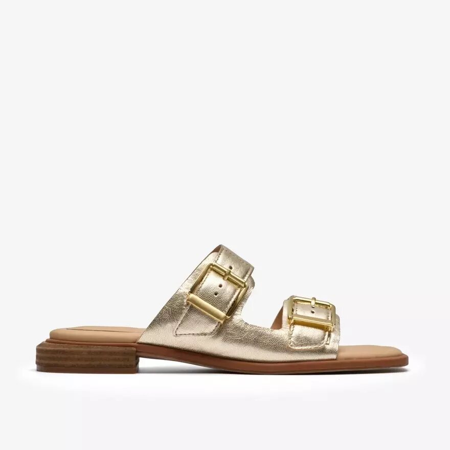 Ariany Bay flade sandaler i blødt guld til kvinder Ariany Bay flade sandaler i blødt guld til kvinder