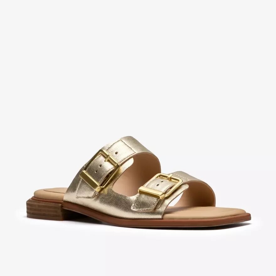 Ariany Bay flade sandaler i blødt guld til kvinder Ariany Bay flade sandaler i blødt guld til kvinder