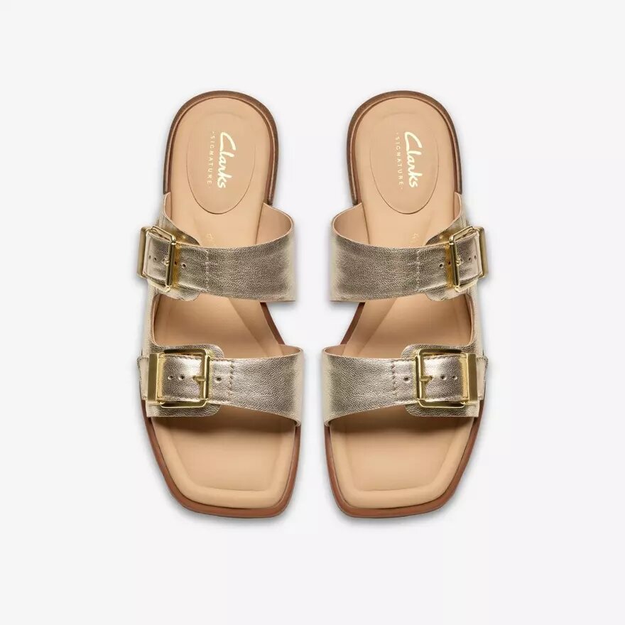 Ariany Bay flade sandaler i blødt guld til kvinder Ariany Bay flade sandaler i blødt guld til kvinder