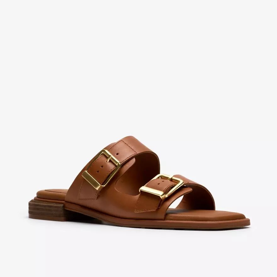 Ariany Bay flade sandaler i tan læder til kvinder Ariany Bay flade sandaler i tan læder til kvinder