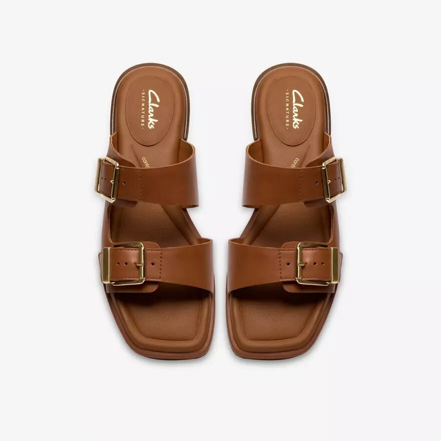 Ariany Bay flade sandaler i tan læder til kvinder Ariany Bay flade sandaler i tan læder til kvinder