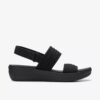 Arla Stroll Black Cloudsteppers™-kilehæle-sandaler til kvinder