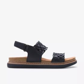 Arwell Glide sorte kombinerede flade sandaler til kvinder