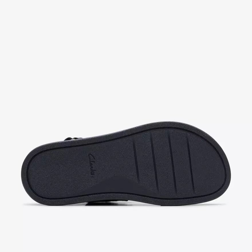Arwell Glide sorte kombinerede flade sandaler til kvinder Arwell Glide sorte kombinerede flade sandaler til kvinder