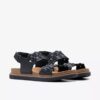 Arwell Glide sorte kombinerede flade sandaler til kvinder Arwell Glide sorte kombinerede flade sandaler til kvinder