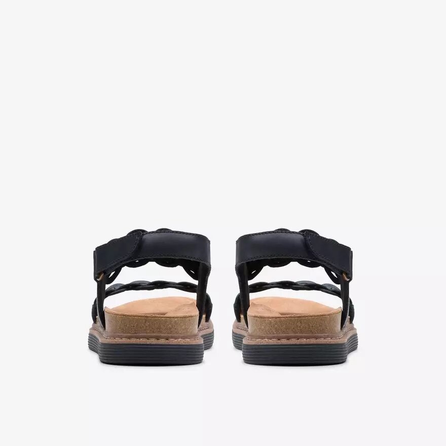 Arwell Glide sorte kombinerede flade sandaler til kvinder Arwell Glide sorte kombinerede flade sandaler til kvinder