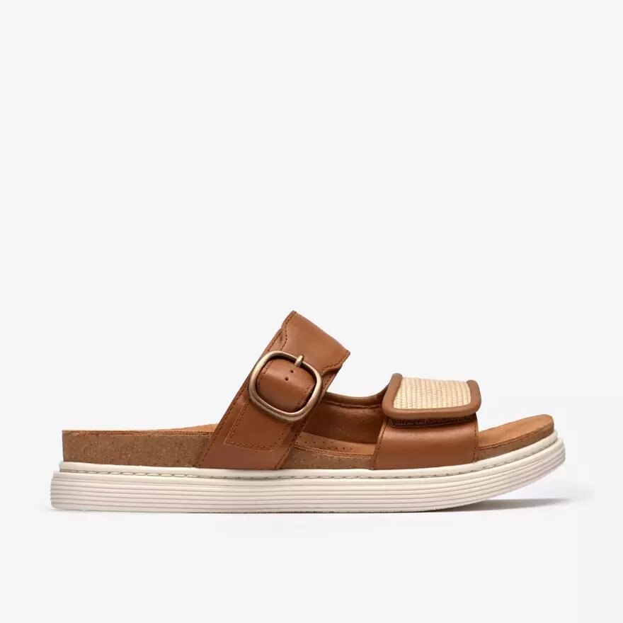 Arwell Step flade sandaler til kvinder i tanfarvet læder Arwell Step flade sandaler til kvinder i tanfarvet læder