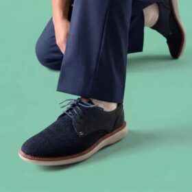 Brantin Plain Navy strikket derby-sko til mænd