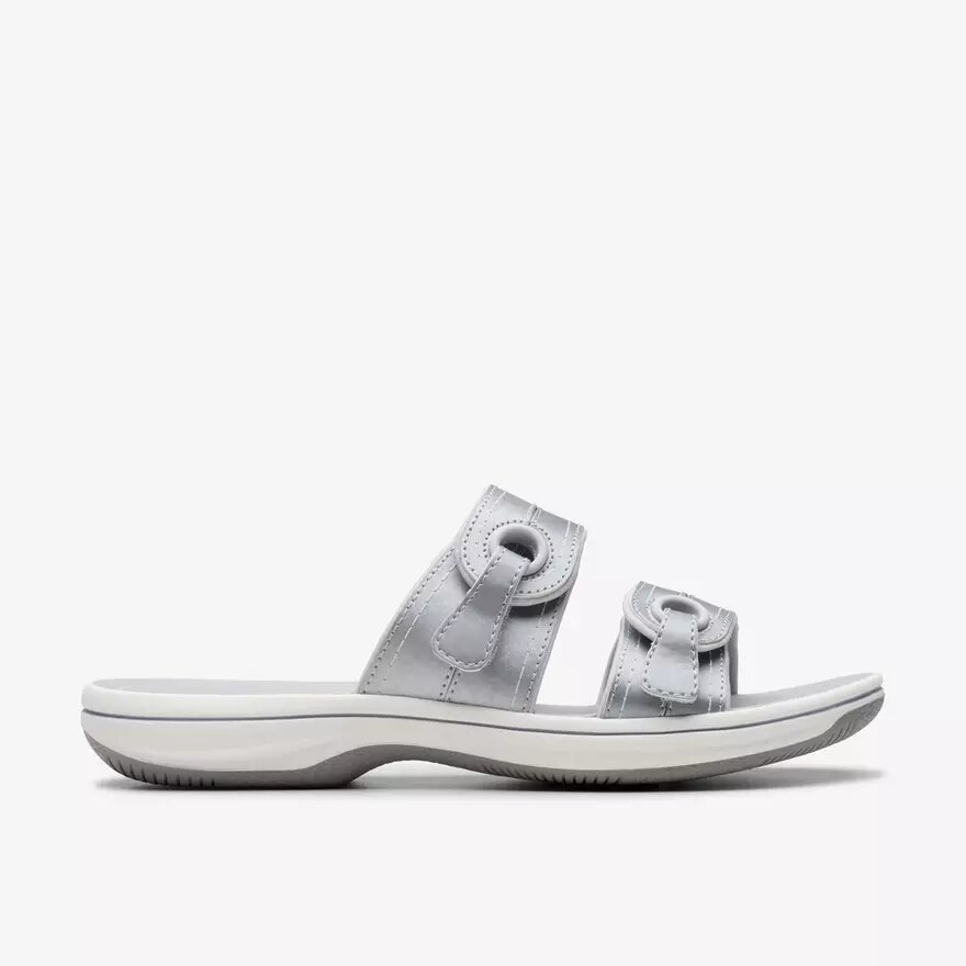 Breeze Maye Silver flade Cloudsteppers™-sandaler til kvinder Breeze Maye Silver flade Cloudsteppers™-sandaler til kvinder