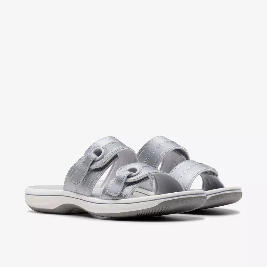 Breeze Maye Silver flade Cloudsteppers™-sandaler til kvinder Breeze Maye Silver flade Cloudsteppers™-sandaler til kvinder