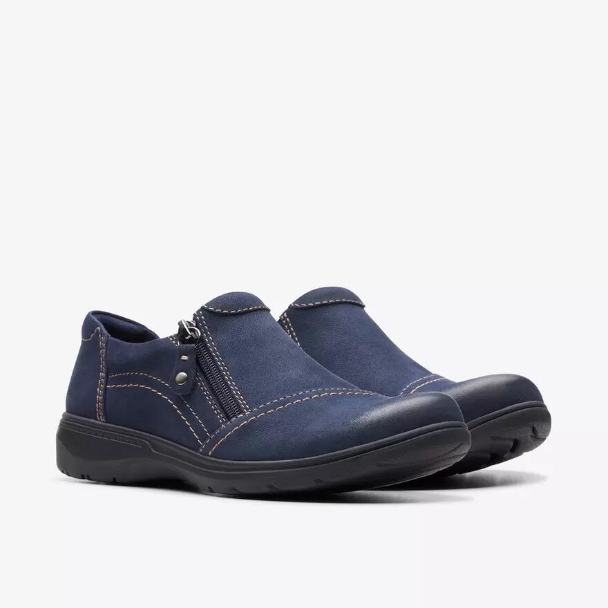 Carleigh Ray Slip-on-sko til kvinder i marineblå nubuck Carleigh Ray Slip-on-sko til kvinder i marineblå nubuck