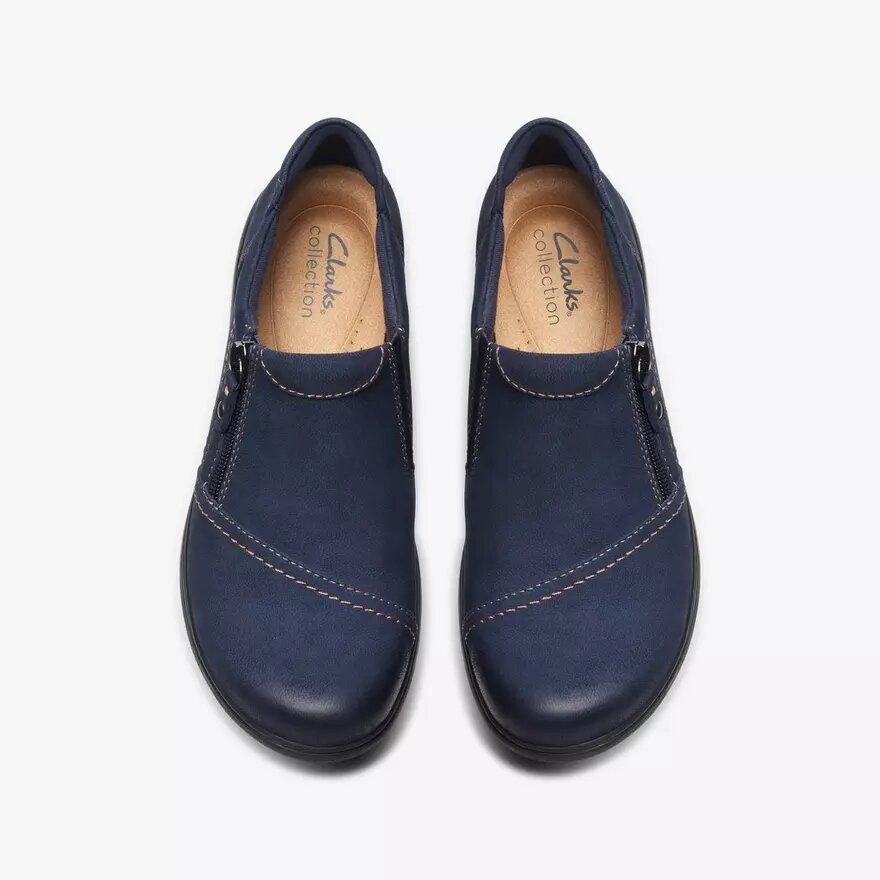 Carleigh Ray Slip-on-sko til kvinder i marineblå nubuck Carleigh Ray Slip-on-sko til kvinder i marineblå nubuck