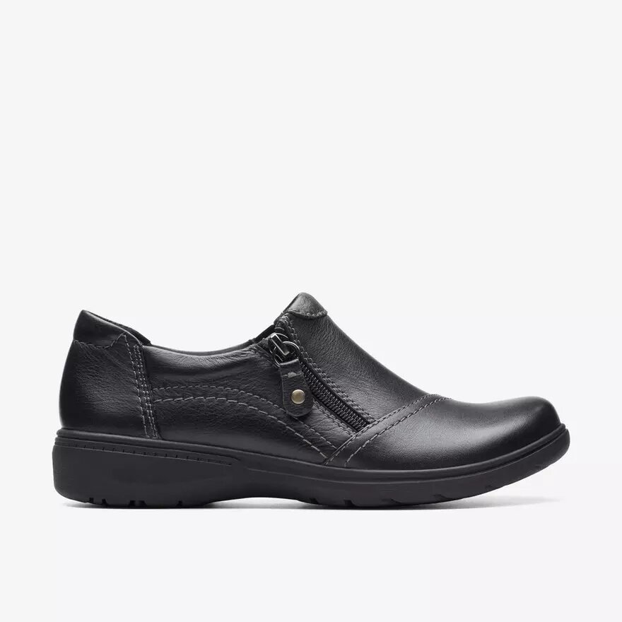 Carleigh Ray slip-ons i sort læder til kvinder Carleigh Ray slip-ons i sort læder til kvinder