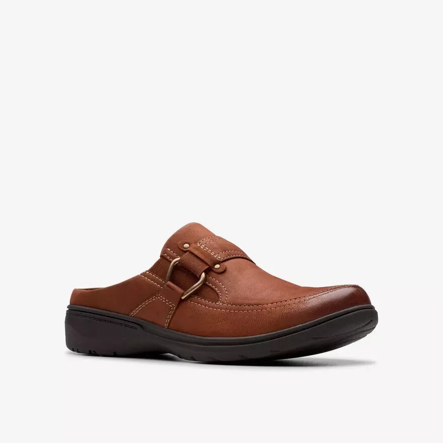 Carleigh Viola træsko & mules i britisk tan-farvet nubuck til kvinder Carleigh Viola træsko & mules i britisk tan-farvet nubuck til kvinder