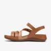 Cecily Mix beige kombineret flad sandal til kvinder