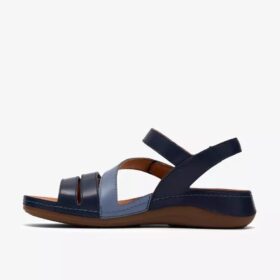 Cecily Mix blå kombinerede flade sandaler til kvinder