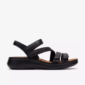 Cecily Mix – flade sandaler i sort kombination til kvinder