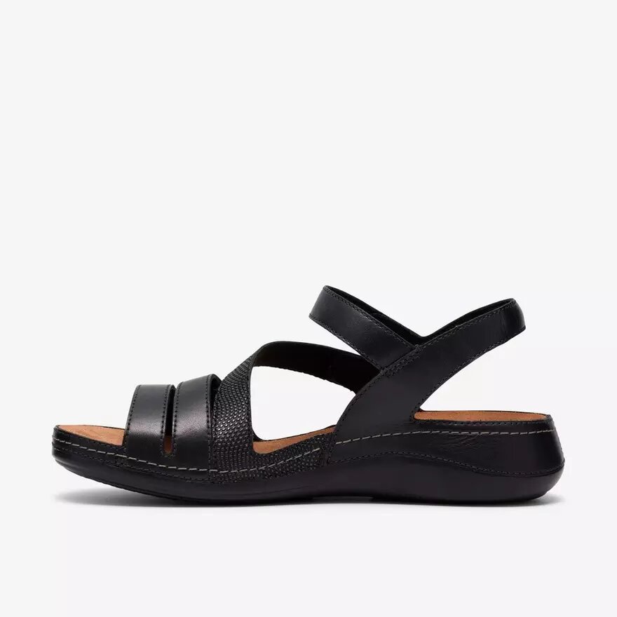 Cecily Mix – flade sandaler i sort kombination til kvinder Cecily Mix – flade sandaler i sort kombination til kvinder
