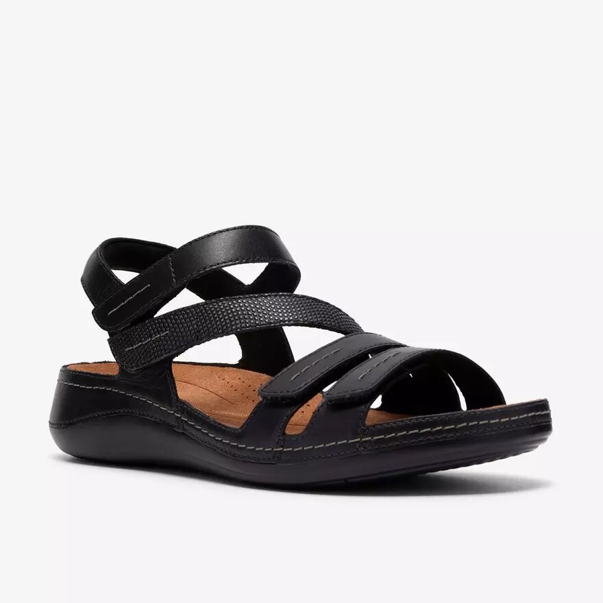 Cecily Mix – flade sandaler i sort kombination til kvinder Cecily Mix – flade sandaler i sort kombination til kvinder