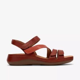 Cecily Mix flade sandaler til kvinder i brændt orange kombination Cecily Mix flade sandaler til kvinder i brændt orange kombination