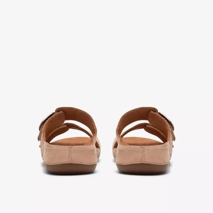 Cecily Step flade sandaler i beige nubuck til kvinder Cecily Step flade sandaler i beige nubuck til kvinder