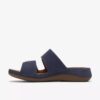 Cecily Step flade sandaler i navy nubuck til kvinder Cecily Step flade sandaler i navy nubuck til kvinder