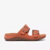Cecily Step flade sandaler til kvinder i brændt orange Cecily Step flade sandaler til kvinder i brændt orange