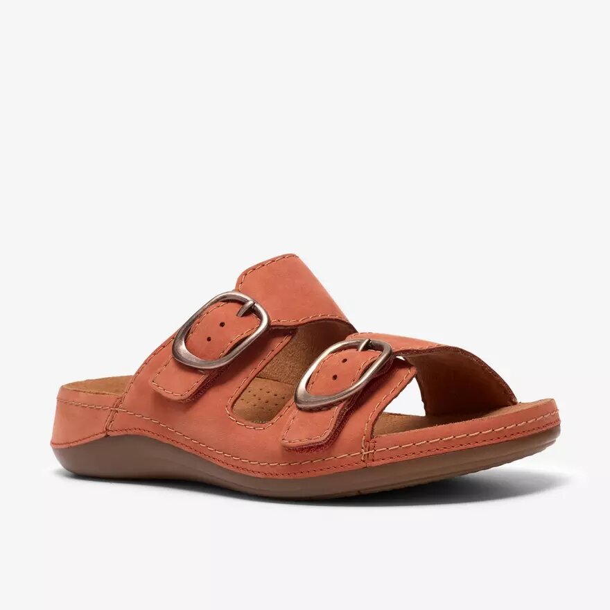 Cecily Step flade sandaler til kvinder i brændt orange Cecily Step flade sandaler til kvinder i brændt orange