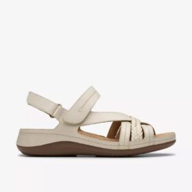 Cecily Strap cremefarvede lædersandaler med remme til kvinder Cecily Strap cremefarvede lædersandaler med remme til kvinder