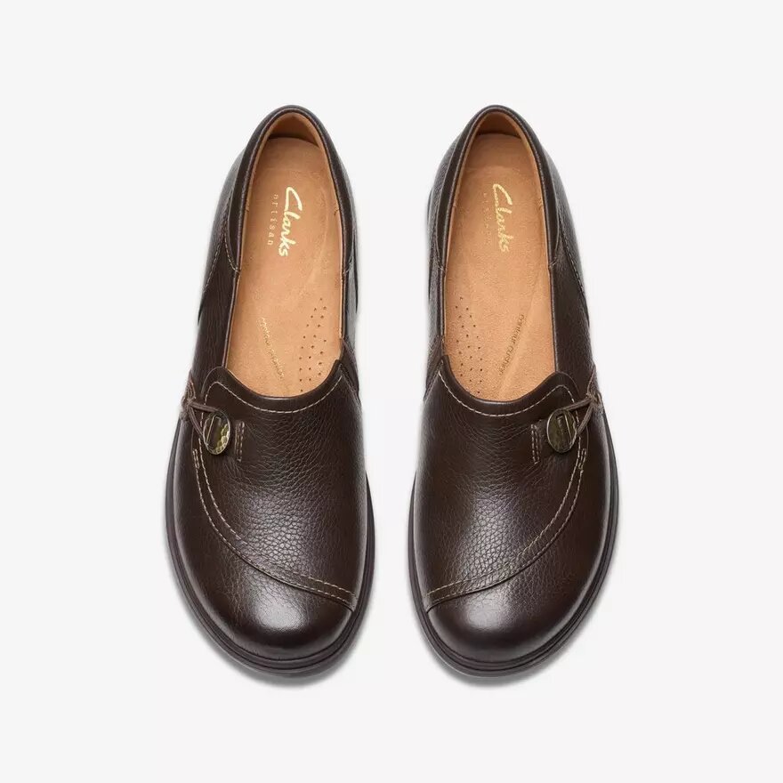 Certina Ease mørkebrune læderslip-ons til kvinder Certina Ease mørkebrune læderslip-ons til kvinder