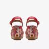Chicly Floral røde kilehæle til kvinder Chicly Floral røde kilehæle til kvinder