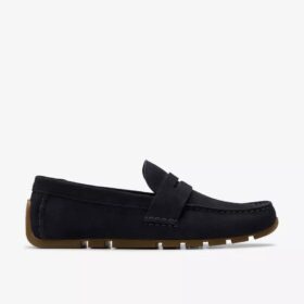 Corsley Bar navyfarvede ruskinds Loafers til herre