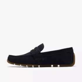 Corsley Bar navyfarvede ruskinds Loafers til herre