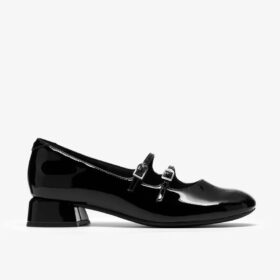 Daiss30 Shine sorte lakske sko for kvinder, USA