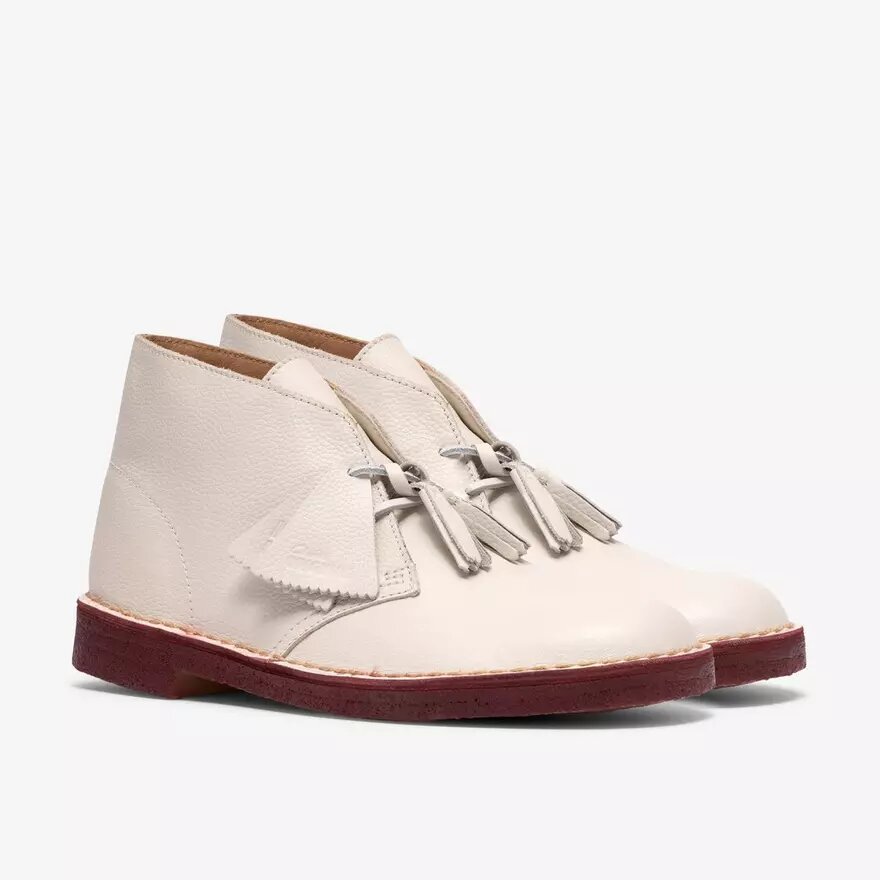 Desert Boot til mænd i hvidt læder Desert Boot til mænd i hvidt læder