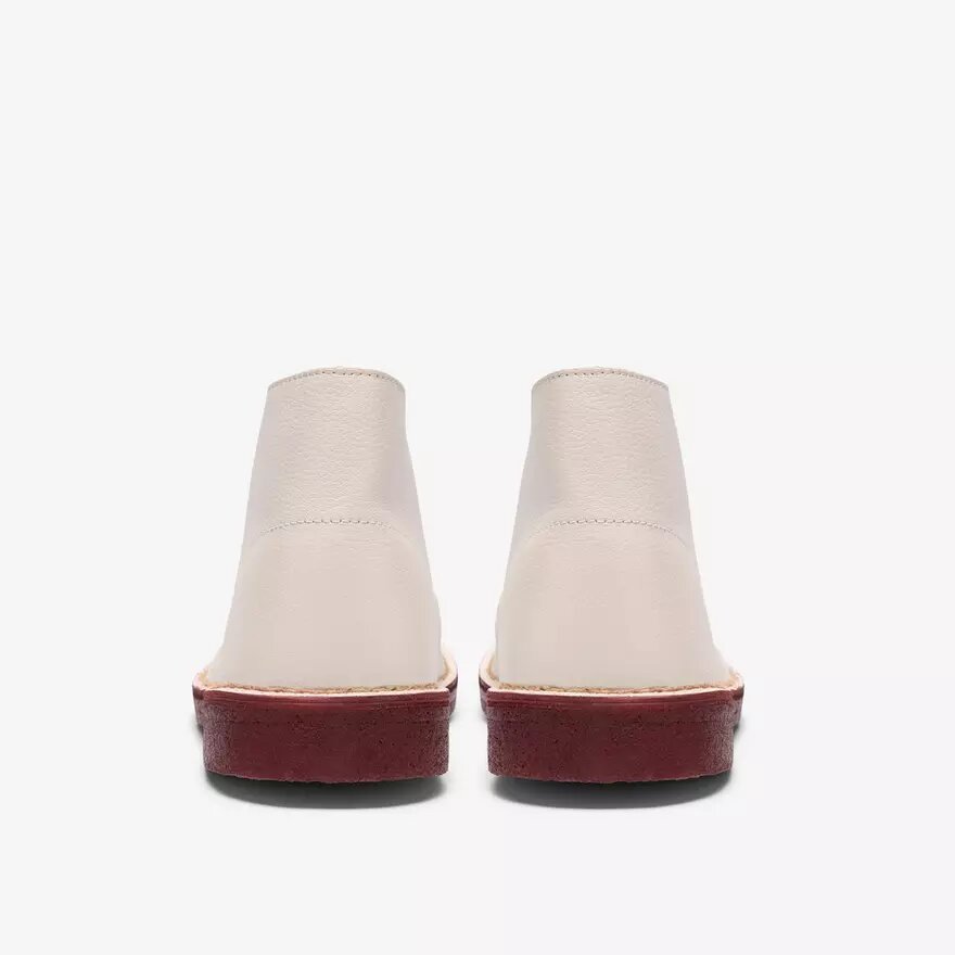 Desert Boot til mænd i hvidt læder Desert Boot til mænd i hvidt læder