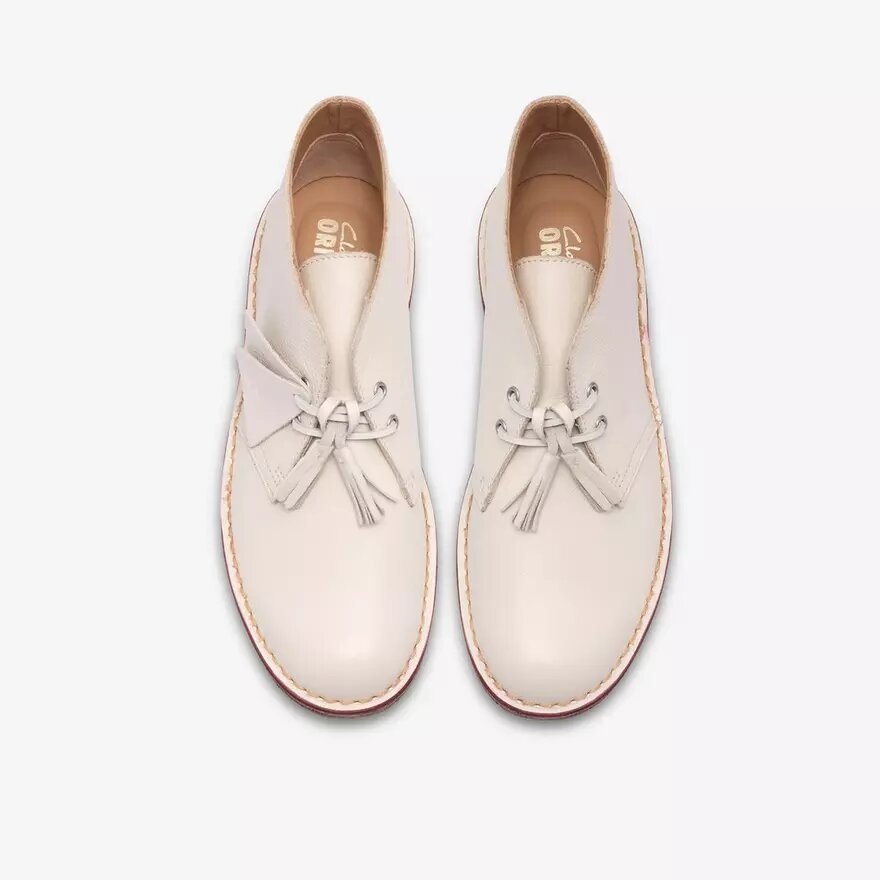 Desert Boot til mænd i hvidt læder Desert Boot til mænd i hvidt læder