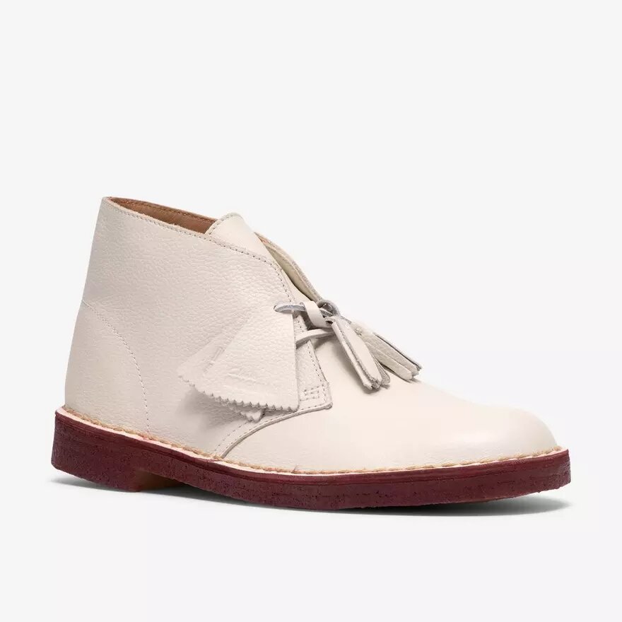 Desert Boot til mænd i hvidt læder Desert Boot til mænd i hvidt læder