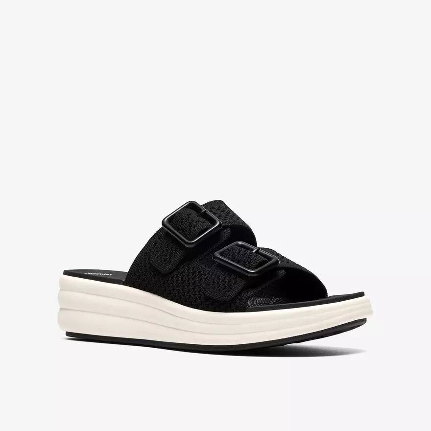 Drift Faye sorte kilehæle-sandaler til kvinder Drift Faye sorte kilehæle-sandaler til kvinder