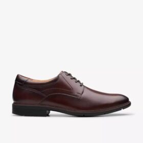 Eldredge Plain Dark Brown Leather Oxford Sko til mænd | Clark’s