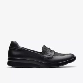 Ellowyn Penny sort læder-Slip-ons til kvinder