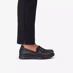 Ellowyn Penny sort læder-Slip-ons til kvinder