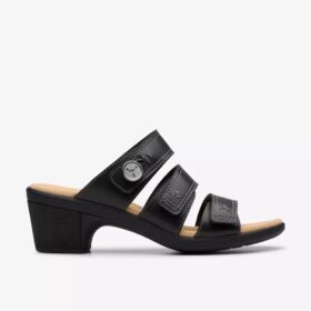 Emily 2 Adella sandaler med hæl i sort læder til kvinder Emily 2 Adella sandaler med hæl i sort læder til kvinder