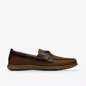 Flexway 2Eye sejlersko til mænd i brun nubuck