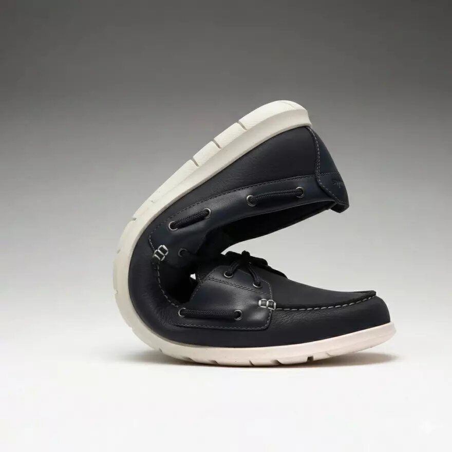 Flexway 2Eye sejlersko til mænd i marineblå nubuck Flexway 2Eye sejlersko til mænd i marineblå nubuck