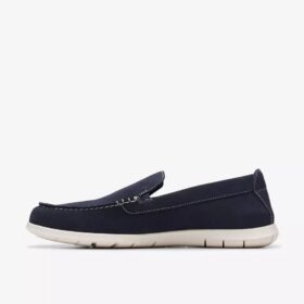 Flexway Step Navy Suede sommerloafers til mænd – slip-on-sko