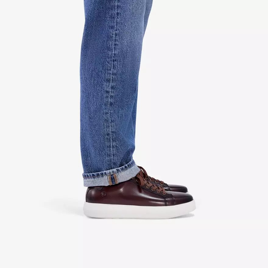 Goswell Tie brune lædersneakers til mænd Goswell Tie brune lædersneakers til mænd