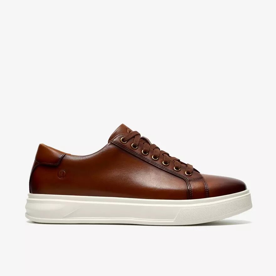 Goswell Tie sneakers i tan læder for mænd Goswell Tie sneakers i tan læder for mænd