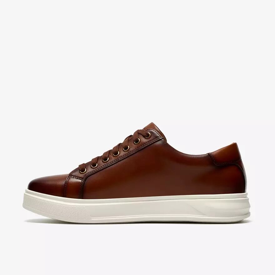 Goswell Tie sneakers i tan læder for mænd Goswell Tie sneakers i tan læder for mænd