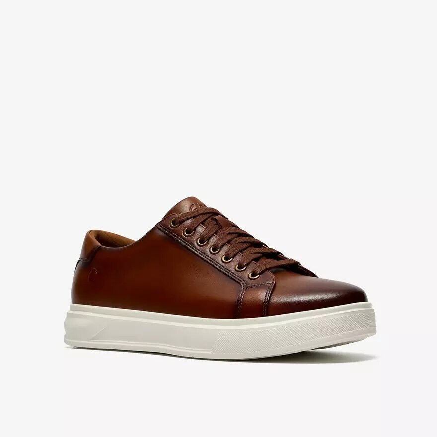 Goswell Tie sneakers i tan læder for mænd Goswell Tie sneakers i tan læder for mænd